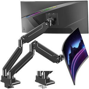 MOUNT PRO Dual Monitor Stand for Max 49 Inch Ultrawide Screens up to 44 lbs, Heavy Duty Monitor Arm for 2 Monitors, Premium Full Motion Double Computer Desk Mount, VESA Mount 75x75/100x100mm