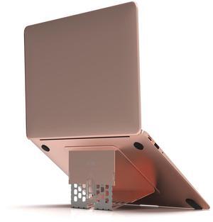 MAJEXTAND Paper-Thin Stand for MacBook, Laptop Riser, Slim Portable Ergonomic Ventilated Stand, 6 Adjustable Heights from 2.1" to 3.6", Compatible with Laptops Up to 18", US Patented (Rose Gold)