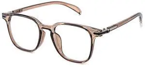 PRIVOZA Blue Light Blocking Glasses Women/Men, Fashion Imitation wood grain Eyeglasses UV Ray Filter Computer Gaming Glasses (Crytsal Brown)
