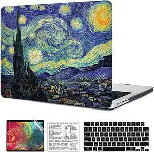 QCzyc Compatible with MacBook Pro 16 inch Case 2021-2024 Release M4 A3403 A3186 M3 A2991 M2 A2780 M1 A2485 Pro/Max Hard Shell Plastic Case &Mac OS Keyboard Sticker&Keyboard Cover (Starry Sky)