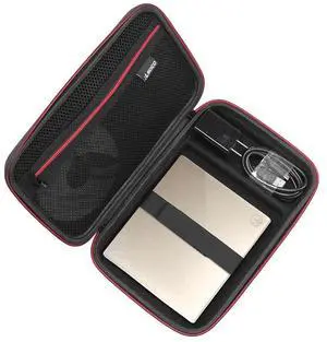 RLSOCO Case for CD/DVD External Drive Burner Reader Writer Player,Fits for Dell,LG,ASUS,Verbatim,HP,aelrsoch,Hitachi LG and More Drive,Charger (Large Size:Fits Reader up to 17cm x 15cm x 3.5cm)