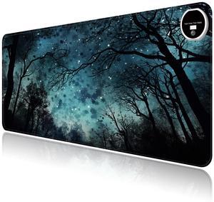 Heated Mouse Pad with 3 Levels Heated & 3 Hours Auto Shut-Off Mouse Pad for Warming Hands in Office Home, 31.5" x 13" Large Safe Desk Mat Hand Warmer,Sky