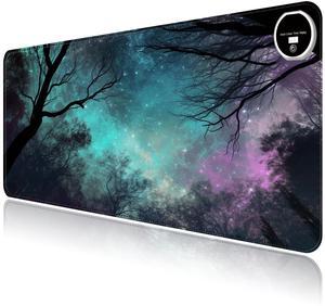 Heated Mouse Pad with 3 Levels Heated & 3 Hours Auto Shut-Off Mouse Pad for Warming Hands in Office Home, 23.6" x 14.2"Large Safe Desk Mat Hand Warmer,Shade and Stars