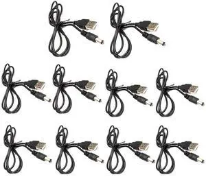 BEITESI USB Power Cable, 100cm/39' (USB-DC Power Cable - 10 Pack) for DIY Laser Module Equipment, Compatible with Computer, Smartphone, Tablet, USB-Powered Devices