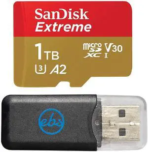 SanDisk 1TB MicroSD Extreme Memory Card Compatible with Insta360 Ace, Ace Pro 2, and Ace Pro Action Camera (SDSQXAV-1T00-GN6MN) C10 V30 Bundle with (1) Everything But Stromboli MicroSDXC Card Reader