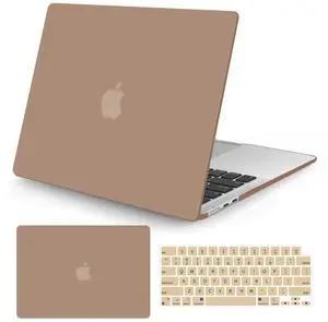 Seorsok Compatible with MacBook Air 15 inch Case 2023 2024 Release M3 A3114 M2 A2941 Liquid Retina Display Touch ID,Ultra Thin Laptop Plastic Hard Shell Case&Keyboard Cover,Brown