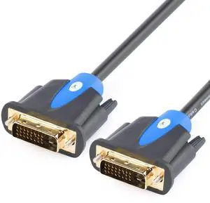 SHD DVI Cable 50Ft, 24+1 Male to Male Dual Link DVI-D Monitor Cable for PC HDTV Projector, Blue