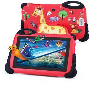 2025 Toddler Tablet, Kid Tablets 3-7, 7 inch Tablet for Kids,32GB ROM+512GB Storage Expandable,Iwawa Pre-Installed Small Smart Child Tablets for Girls Boys Children Educational, Red