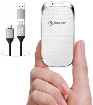 PHIXERO P20 External Portable SSD 1TB,up to 2050Mb/s,External Solid State Drives with 2 in 1 USB C Cable,USB 3.2 Gen 2 Portable Hard Drive for Smartphone, PC, Tablet, Labtop(White)