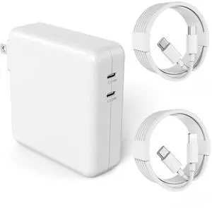 Mac Book Pro Charger 138W USB C Charger Compatible with MacBook Pro 16, 15, 14, 13 Inch, MacBook Air 13 Inch, iPad Pro and More USB C Devices, Include 2 Cables