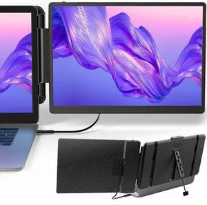 SIUT Laptop Screen Extender Monitor Portable - 14 inch IPS FHD 1080P Extended Dual Monitor for 13"-17" Laptops Type-C/HDMI/USB-A Compatible with Windows Mac Travel Work