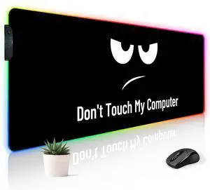 Stanoha RGB Mousepad LED Desk Mat Gaming Large Keyboard Cute Desktop Computer Laptop 14 Light XXL Long Giant Big Cool Modern Design Unique for Men Boys Gamer Oversized Wide 30x12'' Mousepad, Touch