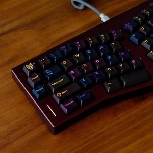 114 Keys Black Translucent Keycaps Cherry Profile Black Doubleshot Keycaps Set Fit 60% 65% 75% Cherry Mx Gateron Switches Mechanical Keyboard