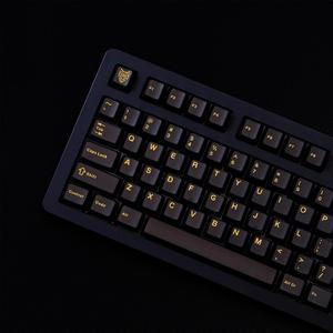 114 Keys Translucent Keycaps Cherry Profile Doubleshot Black Keycap Set Fit for 60% 65% 75% Cherry Mx Switches Mechanical Keyboards