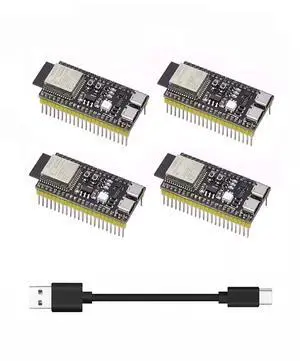 4PCS ESP32 S3 Development Board 2.4G WiFi DevKitC Module with ESP32-S3-WROOM-1 N16R8 MCU 44Pin 8M PSRAM for Arduino Kit with 1pc 50CM Type-C Cable Set