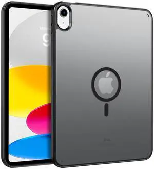 Telaso Magnetic Case for iPad (A16) 11th Generation 11 inch 2025, iPad 10th Generation 10.9 inch 2022,Translucent Matte Back Soft TPU Bumper Military Grade Protective iPad 11th/10th Gen Case, Black