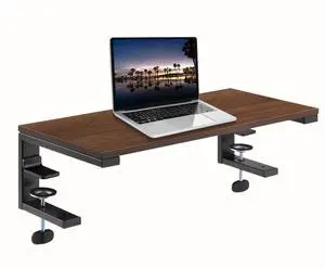 ThriveHive Clamp on Desk Shelf Monitor Rise Laptop Stand - Dark Brown