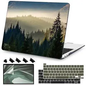 Teryeefi Compatible with MacBook Pro 13 inch Case M2 M1 2024, 2023, 2022-2016(A2251 A2289 A2159 A1989 A1708 A1706 with Touch Bar, Plastic Hard Shell Cover for 13" MacBook Pro, Forest Landacpe