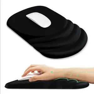Ergonomic Mouse Pad with Wrist Rest Support,Non-Slip PU Base,Massage for Carpal Tunnel Pain Relief,Memory Foam Mousepad for Home,Office,Work(Black)