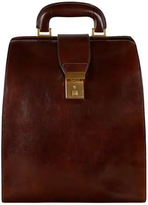 Time Resistance Leather Backpack for Men and Women - Business Rucksack Laptop Bag (Brown)