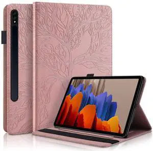 TIPOYOROO Case for Samsung Galaxy Tab S10 Ultra 2024 /S9 Ultra 14.6 Inch 2023 PU Leather Multi-Angle Viewing Folio Stand Cover with Card Slot Pen Holder for SM-X920/X926B/X910/X916-Rose Gold