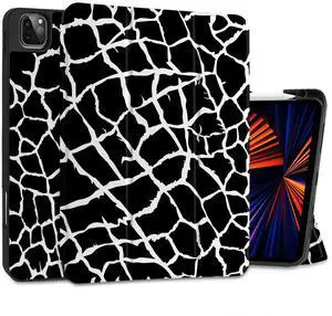 TWOLSKOO Case for iPad Pro 11-inch 4th Generation 2022, [Built-in Pencil Holder] Trifold Stand & Auto Wake/Sleep, Shockproof Cover Soft Back Shell, Also Fit iPad Pro 11" 3rd/2nd/1st Gen, Giraffe