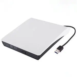 ULANSeN USB 3.0 External DVD Drive USB Portable Player for Laptop CD DVD +/-RW Disk Drive CD ROM Burner Writer CD/DVD Burner Reader Compatible with Desktop Windows Linux OS Apple MacBook (White)