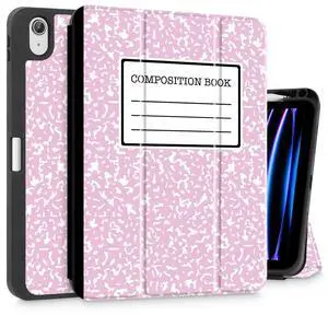Tuiklol Case for iPad Air 11'' (M3 2025/M2 2024) 6th Gen/iPad Air 10.9 inch 5th/4th Gen 2022 2020 Release with Pencil Holder,Slim Protective Auto Sleep/Wake Trifold Stand Cover,Composition Book