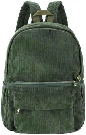 Lobagve Corduroy Backpack Large College Backpack Casual Bookbag Laptop Backpack Computer Bag Travel Daypack for Women Men,Green