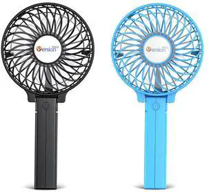 VersionTECH. Portable Handheld Fan, Travel & Camping Essentials Small Desk Fans, Mini Personal Accessories with USB Rechargeable Battery Operated Cooling Electric for Office Room Household