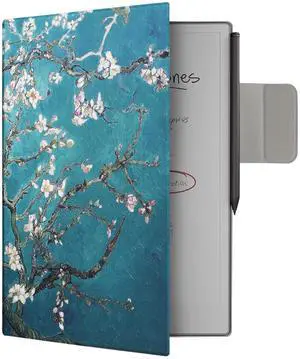 WALNEW Case for Remarkable Paper Pro,Magnetic Slim Book Folio Cover with Pen Clasp, Auto Sleep/Wake Protective Cover for Remarkable Paper Pro 11.8" (2024 Released) (Tree and Flower)