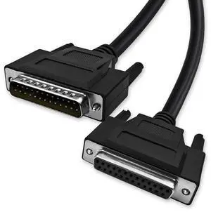 XANHAM DB25 25 Pin 16 Feet(5 Meter) Two Row Straight Through Serial Cable, Double Shielded(Metal Braiding&AL-foil), Female to Male, Black, SC920S10FM