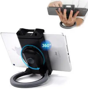 WUOJI Tablet Stand - Compatible with iPad, iPad mini, and Most 6-Inch-13-Inch Tablets, Adjustable Commercial POS Holder with 360-Degree Swivel, for Retail, Classroom, Business, and Home, Black