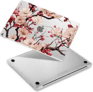 Yebiseven Case for MacBook Air 13 inch 2021 2020 2019 2018 Model A2337 M1/A2179/A1932, Laptop Hard Shell Case with Keyboard Cover & Screen Film & OTG Adapters & 2 Webcam Covers, Wintersweet