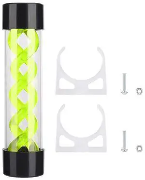 Yoidesu Water Cooling Reservoir G1/4 Threaded T Virus Cylindrical Cooler for Computer Water Cooling System, 200mm,Red/Green/Blue (Green)