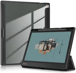 Yiernuo Case Compatible Onyx Boox Note Air4 C/Air3 C/Air3 B/W 10.3 Inch ePaper Tablet,Anti-Collision Transparent Back Shell Cover with Auto Wake/Sleep Function,Black