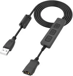 XMSJSIY USB to QD Headset Adapter Compatible with QD (Quick Disconnect) to USB Type A Plug Adapter Cord with in-line Volume & Mic Mute Control Connects Headset to PC, Laptop- 1.5M/4.9FT