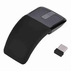 2Pcs Foldable Travel Mouse, Cordless Portable 2.4G Arc Mouse for Laptop, Rechargeable Ultra Slim with USB Receiver, for PC Laptop Smart TV, Stylish Appearance