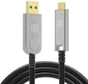 YSerendept USB A to USB C Cable(50ft), 10Gbps Fiber Optic Type-A Male to Type-C Male Cord,Compatible with Video Conference Cameras,Webcams, USB Hubs,HDDs,Touch Controllers