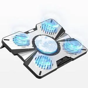 Yiodelu Thermoelectric Laptop Cooling Stand with 5 Fans - Adjustable Height for Laptops up to 19", Compatible with MacBook, Alienware, ROG & Gaming Laptops