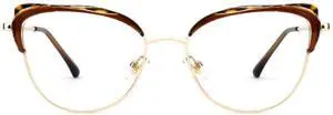 Zeelool Cat Eye Glasses Frames for Women Brown Non Prescription Eyeglasses Chic Designer Full Eyewear Glasses JGX982801-02