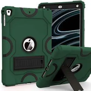 ZoneFoker Case for iPad 6th/5th Generation (9.7 Inch, 2018/2017 Model), iPad Air 2 / 1st, iPad Pro 9.7, Heavy Duty Shockproof Rugged Protective Case, Alpine Green