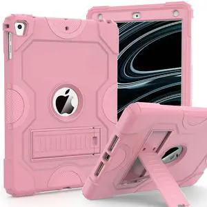 ZoneFoker Case for iPad 6th/5th Gen (9.7 Inch, 2018/2017 Model), iPad Air 2 / 1st, iPad Pro 9.7 - Heavy Duty Shockproof Rugged Protective Case - Rose Gold