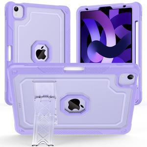ZoneFoker Case for iPad Air 5th/ 4th Generation Case (2022/2020) 10.9'', for iPad Pro 11 Inch (4th/3rd/2nd/1st Gen), Hard Sturdy Slim Cover for iPad Air 5 4 th with Pencil Holder/Stand, Purple