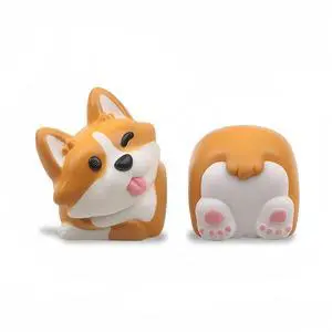 ZMX Artisan Keycap,Cute Dog Keycaps Custom Keyboard Keycaps Kawaii Cartoon Resin Key Cap for Cherry MX Switches Mechanical Gaming Keyboard Personalized Novelty Anime Replacement R4 Keycap (Yellow)