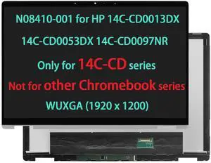 N08410-001 LCD Touch Screen Replacement for HP Chromebook x360 14C-CD 14C-CD0013DX 14C-CD0053DX 14C-CD0097NR 14C-CD0000CA 14C-CD0020CA 14CT-CD000 Display Digitizer Assembly WUXGA (1920 x 1200)
