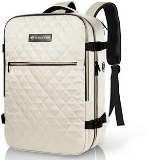 ZORVIC Travel Backpack for Women, Flight Approved Carry On Backpack, Anti Theft Luggage Bag Fit 17 Inch Laptop Business Weekender (Beige)