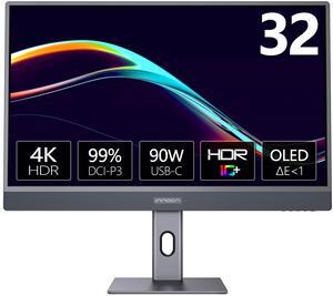 INNOCN 32" OLED 4K PC Monitor for Mac Mini MacBook Air/Pro, UHD (3840 x 2160) Computer Monitor, USB C, HDR 10, 99% DCI-P3, 99% sRGB, 1M:1, Tilt/Height Adjustable Stand, VESA Mountable - 32Q1U