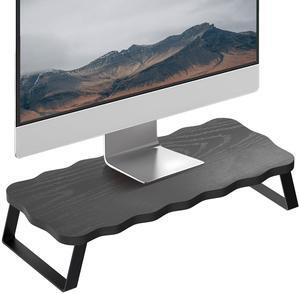 ZORVIDSON Monitor Stand Riser, Wooden Computer Stand for Desk, Wood and Steel Multi-Purpose Desktop Storage Laptop Riser Desk Shelf for Computer, Laptop, PC, Printer, 21.65 x 9.45 x 3.94 Inch Length (