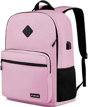 ZUBOND Backpack for School Girls, Lightweight Casual High School Bookbag,Backpack for Men and Women, Laptop Backpack with USB Charging Port Fits 15.6 Inch Notebook